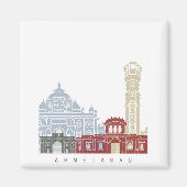 Ahmedabad skyline poster magneet (Voorkant)