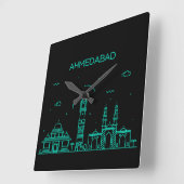 Ahmedabad skyline vierkante klok (Hoek)