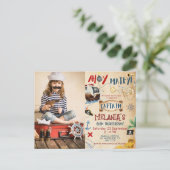 Ahoi Kapitein Schat Zeerover Kinderen Verjaardagsf Briefkaart (Staand voorkant)