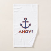 AHOJ! Boei + Ankerontwerp Rood+Blauw Bad Handdoek (Handdoek)