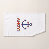 AHOJ! Boei + Ankerontwerp Rood+Blauw Bad Handdoek (Handdoek)