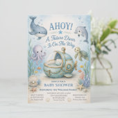 AHOJ! Uitnodiging voor Future Diver Baby Shower me (Staand voorkant)