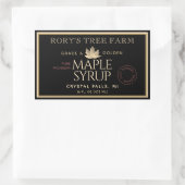 Ahornsiroop Goud en Zwarte Ahorn Rechthoekige Sticker (Tas)