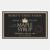 Ahornsiroop Goud en Zwarte Ahorn Rechthoekige Sticker (Voorkant)