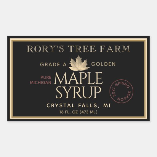 Ahornsiroop Goud en Zwarte Ahorn Rechthoekige Sticker (Voorkant)