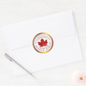 Ahornsiroop Koperrand Rode Suiker Maple Leaf Ronde Sticker (Envelop)