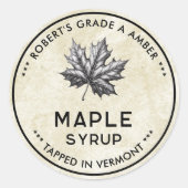 ahornsiroop label met blad (Voorkant)