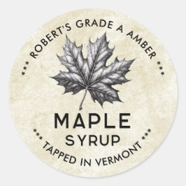ahornsiroop label met blad