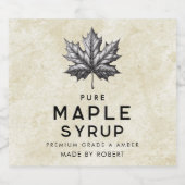 ahornsiroop label met blad likeurfles etiket (Enkel label)