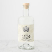  ahornsiroop label met blad likeurfles etiket (Voorkant)