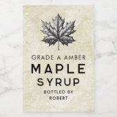 ahornsiroop label met blad wijn etiket (Enkel label)