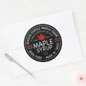 Ahornsiroop rood blad - 100% PUUR GEMAAKT DOOR BOM Ronde Sticker (Envelop)