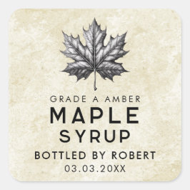 ahornsiroop zelfgemaakte receptenvierkant sticker