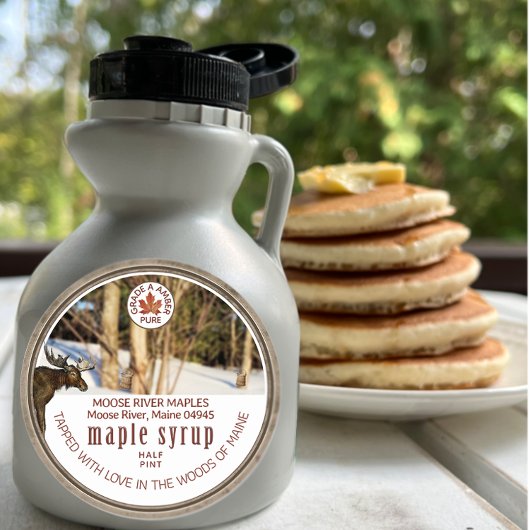 Ahornstroop Bossen Moose Bucket Eaple Leaf Grunge Ronde Sticker