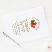 Ahornstroop groot ovaal kleurrijk esdoornblad labe ovale sticker (Envelop)