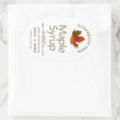 Ahornstroop groot ovaal kleurrijk esdoornblad labe ovale sticker (Tas)