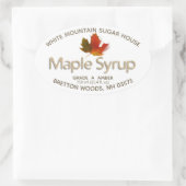 Ahornstroop Kleurrijk Ahornblad Groot Ovaal Etiket (Tas)