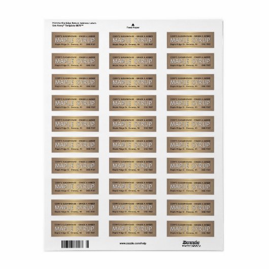 AHORNSTROOP LABEL Metallic goud met rand (Full Sheet)