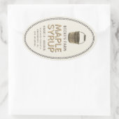 Ahornstroop Sap Bucket Border Ovaal Label (Tas)