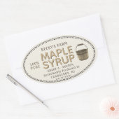 Ahornstroop Sap Bucket Border Ovaal Sticker (Envelop)