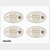 Ahornstroop Sap Bucket Border Ovaal Sticker (Vel)