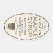 Ahornstroop Sap Bucket Border Ovaal Sticker (Voorkant)