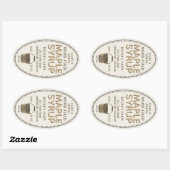 Ahornstroop Sap Bucket Border Ovaal Sticker (Vel)