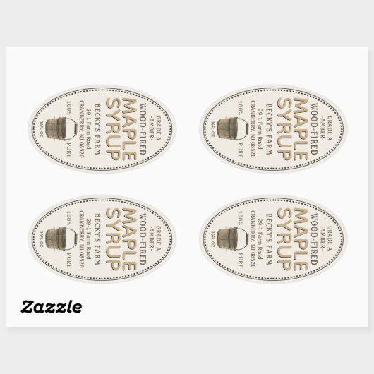 Ahornstroop Sap Bucket Border Ovaal Sticker (Vel)