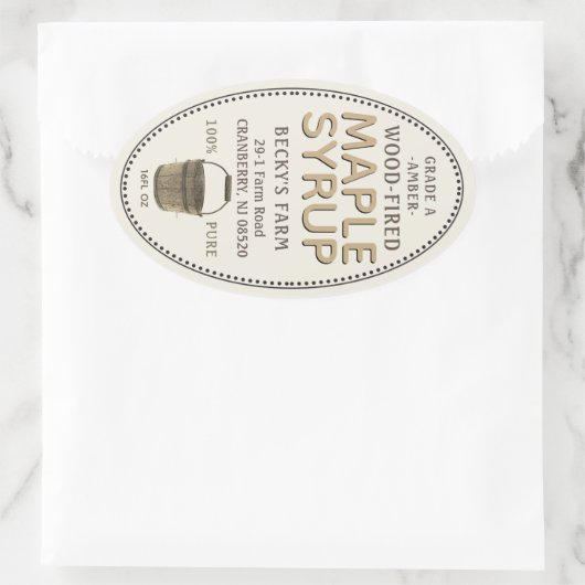 Ahornstroop Sap Bucket Border Ovaal Sticker (Tas)