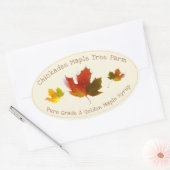 Ahornstroop Triplicate Kleur Ahornblad Ovaal Etike Ovale Sticker (Envelop)