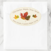 Ahornstroop Triplicate Kleur Ahornblad Ovaal Etike Ovale Sticker (Tas)