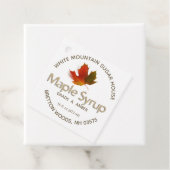 Ahornstroop Voeding Feiten Kleurrijk Blad Label (In situ)