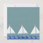 Ahoy Ahoy Ahoy 3 Sailships - Birthday Invitation Kaart (Achterkant)