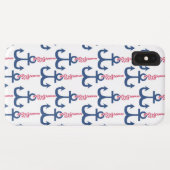Ahoy Anchor patroon. Case-Mate iPhone Case (Achterkant (horizontaal))