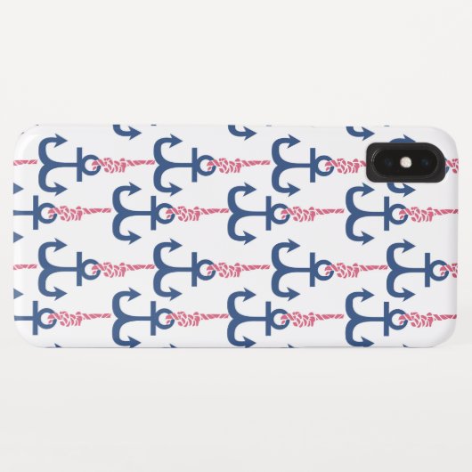 Ahoy Anchor patroon. Case-Mate iPhone Case (Achterkant (horizontaal))