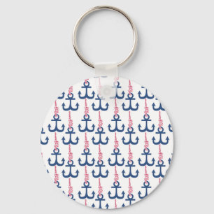 Ahoy  Anchor patroon. Sleutelhanger
