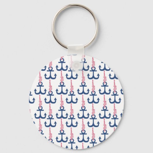 Ahoy  Anchor patroon. Sleutelhanger (Voorkant)
