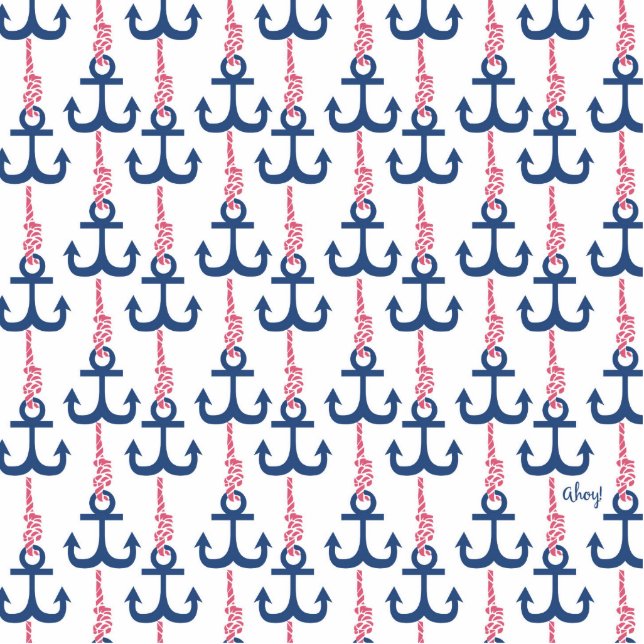 Ahoy  Anchor patroon. Staand Fotobeeldje (Voorkant)