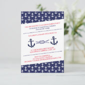 Ahoy Anchors Engagement Party - 3X5 Uitnodiging (Staand voorkant)