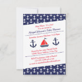 Ahoy Ankers Baby Shower - 3x5 uitnodiging (Voorkant)