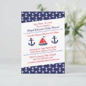Ahoy Ankers Baby Shower - 3x5 uitnodiging (Staand voorkant)