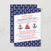 Ahoy Ankers Baby Shower - 3x5 uitnodiging (Voorkant / Achterkant)