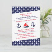 Ahoy Ankers Baby Shower - Uitnodiging (Staand voorkant)