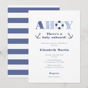 Ahoy Baby Aan boord van nautische jongen Baby show Kaart