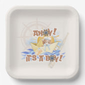 Ahoy! Baby Boy Shower Papieren Bordje (Voorkant)