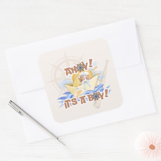 Ahoy! Baby Boy Shower Sticker (Envelop)