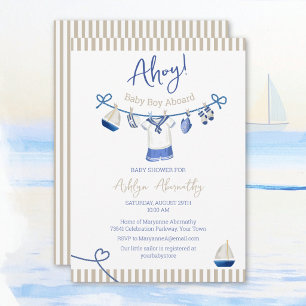 Ahoy baby jongen aan boord Nautische baby shower u Kaart