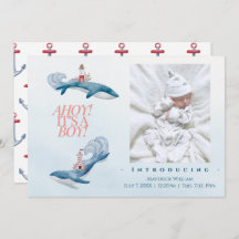 Ahoy Baby Jongen Geboorte Aankondiging