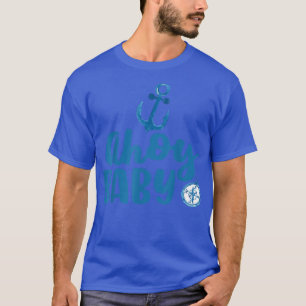 Ahoy Baby Nautical Thema Gender Vrouw Pregn T-shirt