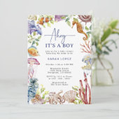 Ahoy Baby shower Invitation Kaart (Staand voorkant)